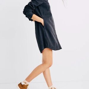 Madewell Bkack‎ Denim Y2K Shirt Dress